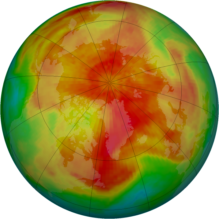 Arctic ozone map for 29 March 2001